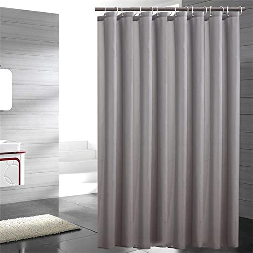 XIANGPEIFBH Rideaux de Douche Gris Tissu imperméable Rideaux de Salle de Bain Baignoire de Couleur Unie Grande Couverture de Bain Large avec 12 Crochets 182x274cm(WxH)