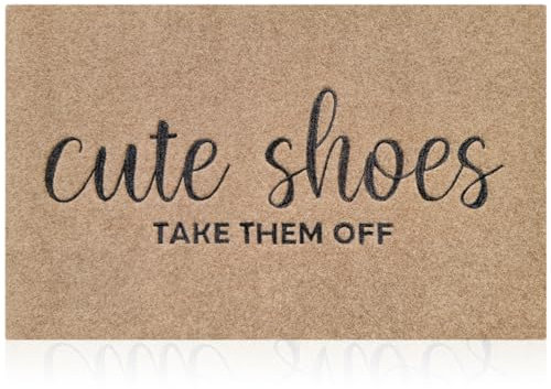 Welcome Mat Indoor Door Mat Outdoor 24x36 Mats for Outside Home Entry Cute Shoes Door Entryway Rug,Non-Slip, Entrance Rug to Bedroom,Bathroom,Shoe Scraper,Non Slip,Ease to Clean Brown