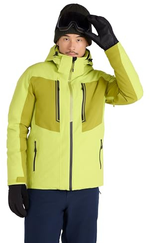 Mountain Warehouse Phase Extreme Mens Ski Jacket - Waterproof & Breathable Coat with Detachable Hood & Thermal Tested -35°C - For Winter Skiing, Winter Sports, Outdoors Green M