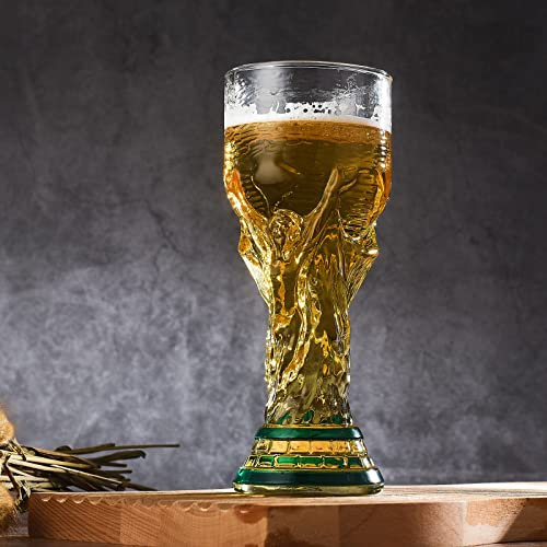 ZWMBYN Copas de cerveza de la Copa del Mundo para ver fútbol, 500 ml, taza de cerveza creativa de Hércules, vaso de vino de cristal para cerveza, cócteles, bebidas, suministros de bar de fiesta de