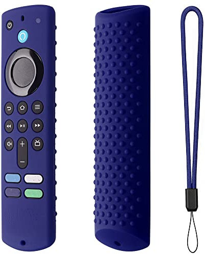 2022 Remote Control Case Cover Compatible for Fire TV Stick (3rd Gen) Third Generation, Remote Control Protective Cover Silicone Dust-proof Sleeve Protection with Lanyard (dark blue)