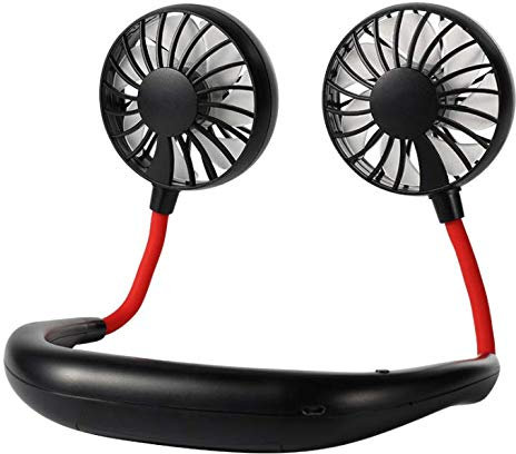 Mini ventilador USB, ventilador portátil personal, ventilador portátil con banda para el cuello, diseño de auriculares, ventilador manos libres, rotación de 360 ​​°, ventilador recargable USB para