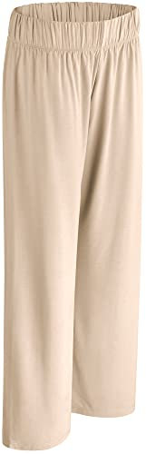 Nur Die Lounge Hose Relax & Go lockere Freizeithose aus Bambus-Zellstoff besonders weich und atmungsaktiv Softbund Damen, Hellbeige, L