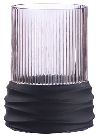 Casablanca Vase à Fleurs décoratif en Verre Marron Hauteur 15 cm