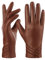 GSG SINCE 1998 Echtes Lammfell Lederhandschuhe für Damen Warm Gefütterte Touchscreen Winterhandschuhe Braun S