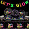 Glühen in der Dunklen Party Zubehör - Include Glow in The Dark Banner, Teller, Tassen, Servietten und Tischdecken für Glow Party Zubehör Schwarzlicht Neon Party Dekorationen, Servieren für 20