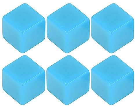 Zerodis Blanko-Würfel-Set, 6 Stück, Blanko-Würfel für das Klassenzimmer (Blau)