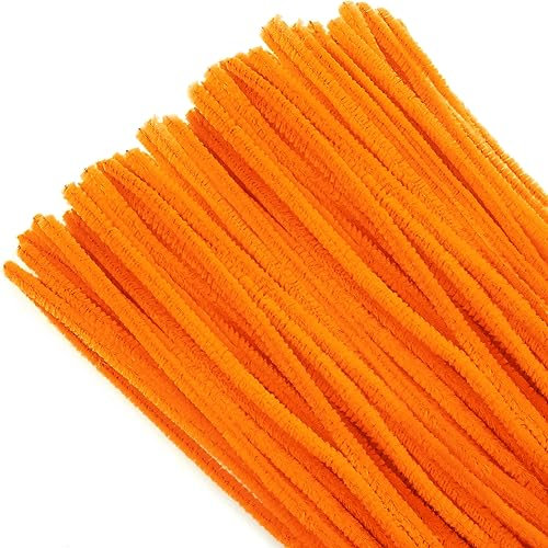 TOAOB Pfeifenreiniger Orange zum Basteln 100 Stück Chenilledraht Pfeifenputzer Lang 30 cm X 6mm Pipe Cleaner Basteln für DIY Handwerksprojekte