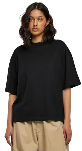 Urban Classics Damen T-Shirt Ladies Organic Heavy Slit Tee Black XXL