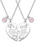 HULALA Big Sis Little Sis Matching Heart Necklace Gifts For Big Sister Little Sister Birthday Christmas From Sister, Silver