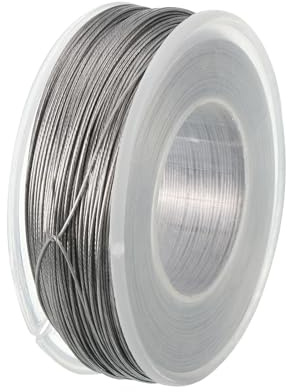 PATIKIL 328 Feet Picture Hanging Wire, Coated Cable 304 Stainless Steel Rope for Photo Frame Artwork Mirror Clothesline Railing, Silver 0.02 Dia. 27.5lb Load