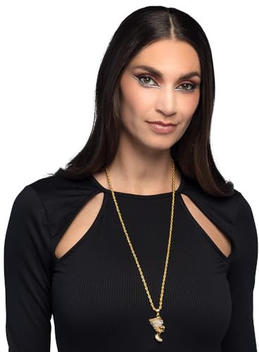 Boland 64563 - Ägypten Halskette Pharao, 77 cm, Kette mit Anhänger, Gold, Modeschmuck, Zubehör für Kostüme, Karneval