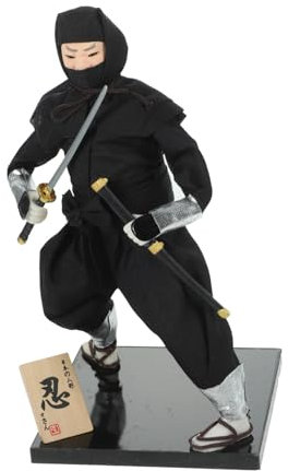 ifundom Desktop-Ninja-Puppe Japanische Partydekoration Samurai-Statue Geisha-Kimono-skulptur Kriegerstatue Samurai-Modell Ninja-Figur Japanische Wohnkultur Zubehör Esstisch Seide