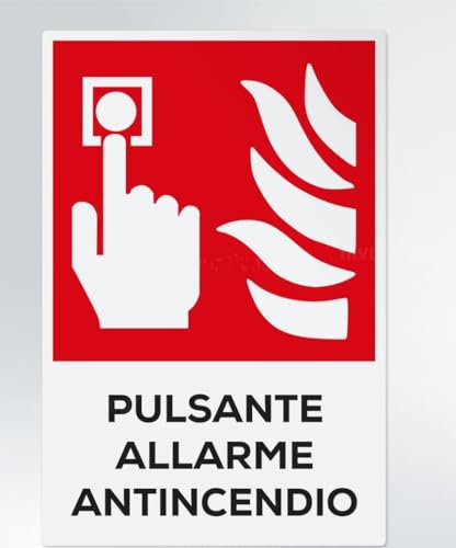 GLOBAL CARTELLO SEGNALETICO - Pulsante allarme antincendio - Segnale Adesivo Extra Resistente, Pannello in Forex, Pannello In Alluminio (Adesivo, 10x15 cm)