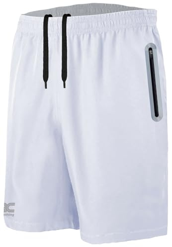 JRC Just Royal Clothing Mens Running Shorts with 2 Zip Pockets, Lightweight Shorts for Workout & Gym
