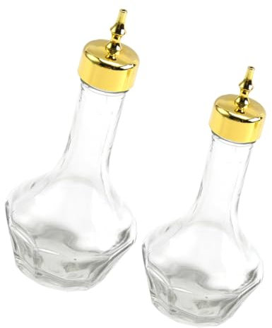 TOPBATHY 2pezzi Bottiglia Di Bitter in Vetro Trasparente Portatile Per Uso Domestico Piccola Bottiglia Di Bitter Da Bar Per Cocktail e Forniture Per Bar