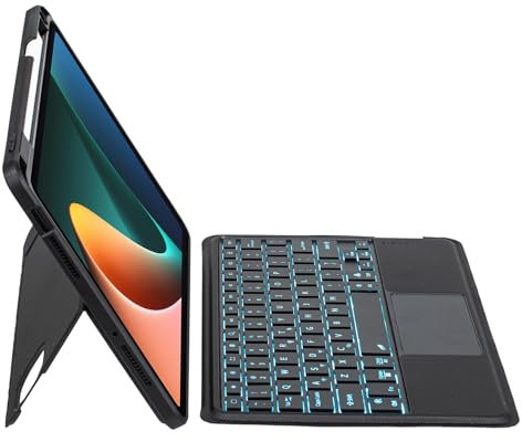 leleyo Tastaturhülle für Xiaomi Mi Pad 5/5 Pro Tastatur-Trackpad, Hintergrundbeleuchtung, kabellos, magnetische Abdeckung, Tastatur-Folio-Hülle für Mi Pad 5/5pro (Schwarz)