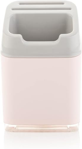 citystores® MNK Utensil Caddy Slots Cutlery Utensils Drip Tray Sinks Knife Slots Adjustable Drainer (Pastel Pink) 4222