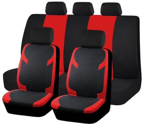 ZLYNHOKJ 9pcs Autositzbezug,kompatibel mit Tesla Y,Sitzbezüge,5-Red