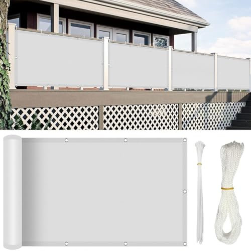 Tenda a Vela 150 x 200 cm Impermeabile Tenda da Sole Parasole Protezione UV 98% con Fune e Occhiellato per Patio, Pergola, Cortile, Balcone, Bianco