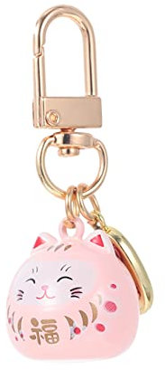 VALICLUD Wunderschöner Glückskatze Schlüsselanhänger Kawaii Mit Glocke Dekorativer Schlüsselbund Für Katzenliebhaber Praktisches Taschenaccessoire Geeignet