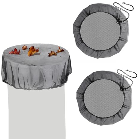 GiantGo 2 Stück Regentonnen Netz, Verstellbare Abdeckung mit Gummizug, 95 cm Durchmesser, Schutz vor Laub und Stechmücken