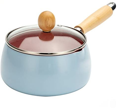 Casserole nordique antiadhésive pour un usage domestique rose et bleu à induction pour nouilles instantanées, poêle chaude multifonction pour la cuisson de couleur bleue