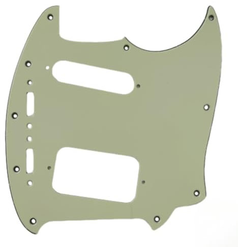 Gitarren-Pickguard mit 10 Löchern, kratzfeste Platte, Plektrumschutz, kein Kontrollloch, für Fender American Mustang Gitarrenteile (1-3-lagig, Vintage-Grün)