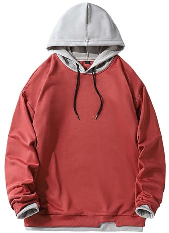 DUHGBNE 10 Euro Artikel Pullover FüR Herren Kapuzenpullover Herren und Winter einfarbige dünne lose lässige Langarmpullover Kapuzenpullover Angebote des Tages Heute Herren