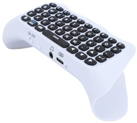 ciciglow Tastiera Wireless per Controller Mini Chatpad BT, Tastiera per Giochi con Messaggi, Altoparlante Integrato, Jack Audio da 3,5 Mm per Messaggistica, Giochi, Chat Dal