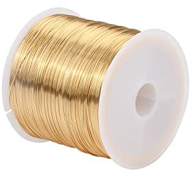 CHAOUYYZ 100 M/Rotolo Filo Di Rame Color Oro Argento, per Bracciale Collana Fai da Te Filo Perline Colorfast Filo per Gioielli Corda Artigianato/Kc D/0.4Mm