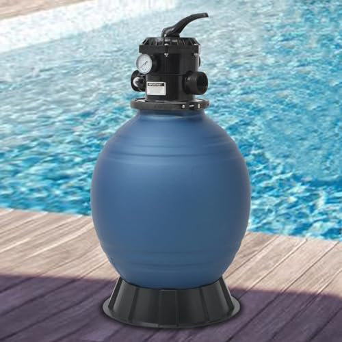 ShGaxin Pool-Sandfilter mit 6-Wege-Ventil, Sandfilteranlage Pool, Poolpumpe, Poolfilter, Sandfilter, Sandfilterpumpe Für Pool, Pool Filtersand, Filterkessel Blau 460 mm