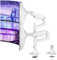 ARES WING Vertical Soporte Monitor Doble para Monitor 17-49 Pulgadas LED/LCD, Soporte 2 Monitores Peso Máximo 20KG de Cada Brazo, Giro de 360° y Rotación de 180°, Altura Ajustable, VESA 75/100 mm