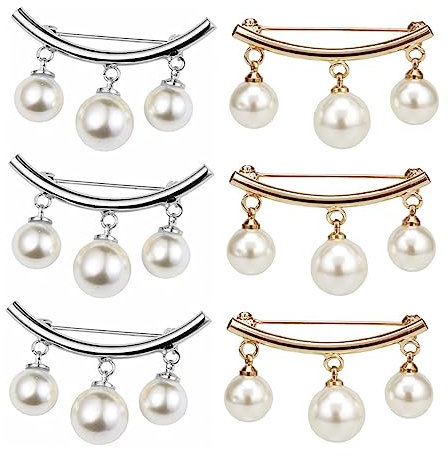 VALICLUD ÉPingle À Foulard En Perles Pour Femme Broche DéColleté ÉLéGante En Accessoire De Mode Pour T-Shirt Pull Et ÉCharpe 3 8 X 1 2 X 1 0 Cm