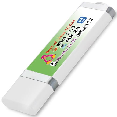 NEIF Software Best of Linux Edition 1/2024 (64 Bit) auf USB-Stick - mit Ubuntu 22.04, MX Linux 23, Debian 12 und Mint Cinnamon 21.3 - Betriebssystem Alternative