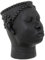 DRW Pot en céramique avec Visage d'une Femme Africaine en Noir 22 x 19 x 26 cm