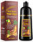 Drak-Braun Haarfarbe Shampoo, Haarspülung 3 in 1 Lang anhaltende Farbe Tief nährende Anti-Haarausfall-Behandlung, pflanzliche Formel für Männer und Frauen 500ml