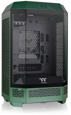 Thermaltake Tower 300 Racing Green Micro-ATX Case; 2x140mm CT Fan Included; Support Up to 420mm Radiator; Optional Chassis Stand Kit Allows Horizontal Display; CA-1Y4-00SCWN-AZ; 3 Year Warranty