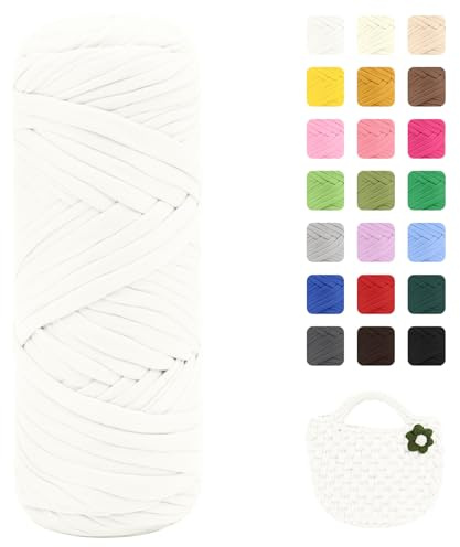 Maxee 200g T-Shirt Garn – 1 er Pack (je 200g/75m), Weiches Beilaufgarn zum Häkeln & Stricken – Farbintensiv & pflegeleicht, Ideal für Häkeltaschen/Körbe/Teppiche DIY Projekte, Handarbeiten und Deko