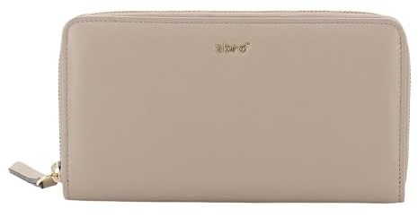 Abro Leder Geldbörse Leather Maxi Cocco Zip Wallet Siena Taupe