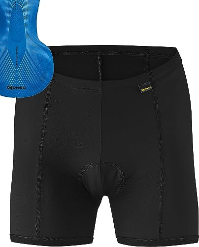 Gonso Sitivo U W, Sous-vêtements cyclistes pour femme, S'adapte sous tous les shorts de vélo, Collant avec peau de chamois Sitivo avec éléments Poron, Coupe ajustée, Noir/bleu, 52