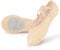 Soudittur Ballettschuhe Mädchen Ballettschläppchen Trainings Tanzschuhe Gymnastikschuhe Yogaschuhe Geteilte Ledersohle für Kinder und Damen EU 38 Beige