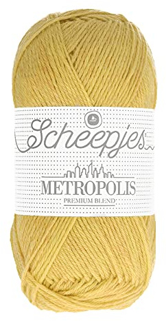 Scheepjes Metropolis 1x50g - 033 Atlanta Yellow Yarn for Knitting and Crochet