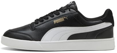 PUMA Unisex Shuffle Sneaker, Black White Team Gold, 42.5 EU