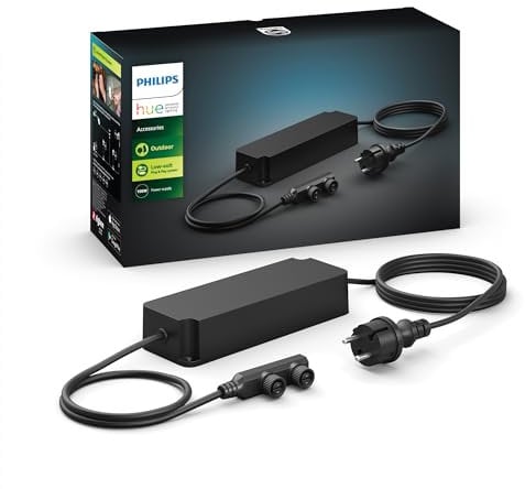 Philips Hue Outdoor Netzteil 100W, steuerbar via App, kompatibel mit Amazon Alexa (Echo, Echo Dot), wetterfest, schwarz