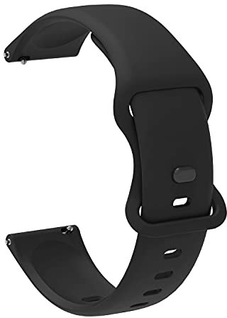 Compatible for Fossil Carlyle Hr Bands, Blueshaw Sport Silicone Replacement Strap for Fossil GEN 5 Carlyle HR/Fossil Garrett Gen 5 / Fossil Gen 4 Explorist HR (Black)