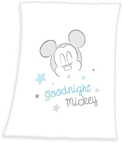Herding Disney's Mickey Mouse Microfaserflausch-Decke, Polyester, weiß, 75 x 100 cm