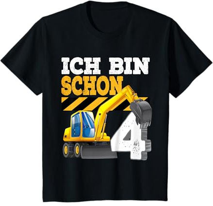 4. Geburtstag Bagger 4 Jahre Junge Baustelle Geschenk T-Shirt