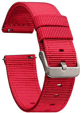 GadgetWraps 19 mm Nylon-Uhrenarmband mit Schnellspannstiften, kompatibel mit Letscom, Letsfit, Tissot, Dunkelrot, 19 mm