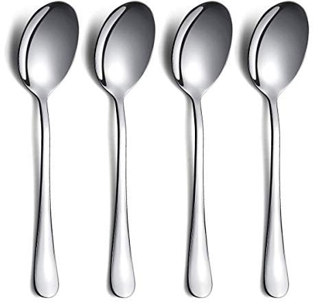 Cuchara para servir 4 piezas,Kyraton Cuchara para servir,incluyendo utensilios de servir de acero inoxidable para servir cuchara, paquete de juego de 4 piezas